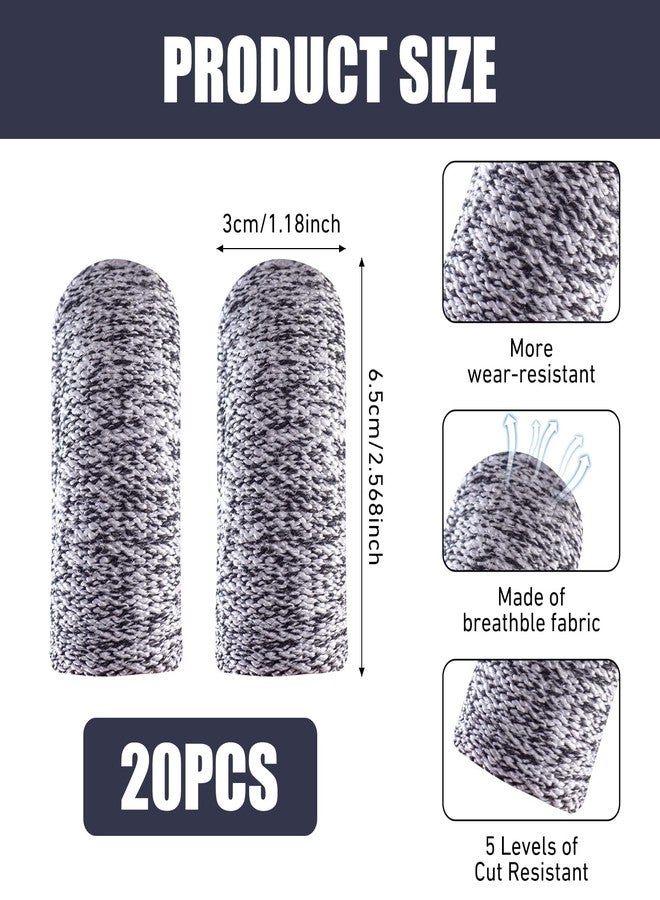 PQJSJDR 20 Pcs Finger Cots Cut Resistant Protector Reusable Fingertip Gloves Cover Large Finger Nail Sleeves Fabric Thumb Protection Guards Kitchen Hand Sewing Food Cutting Sculpture Carving Work Supplies - Image 2